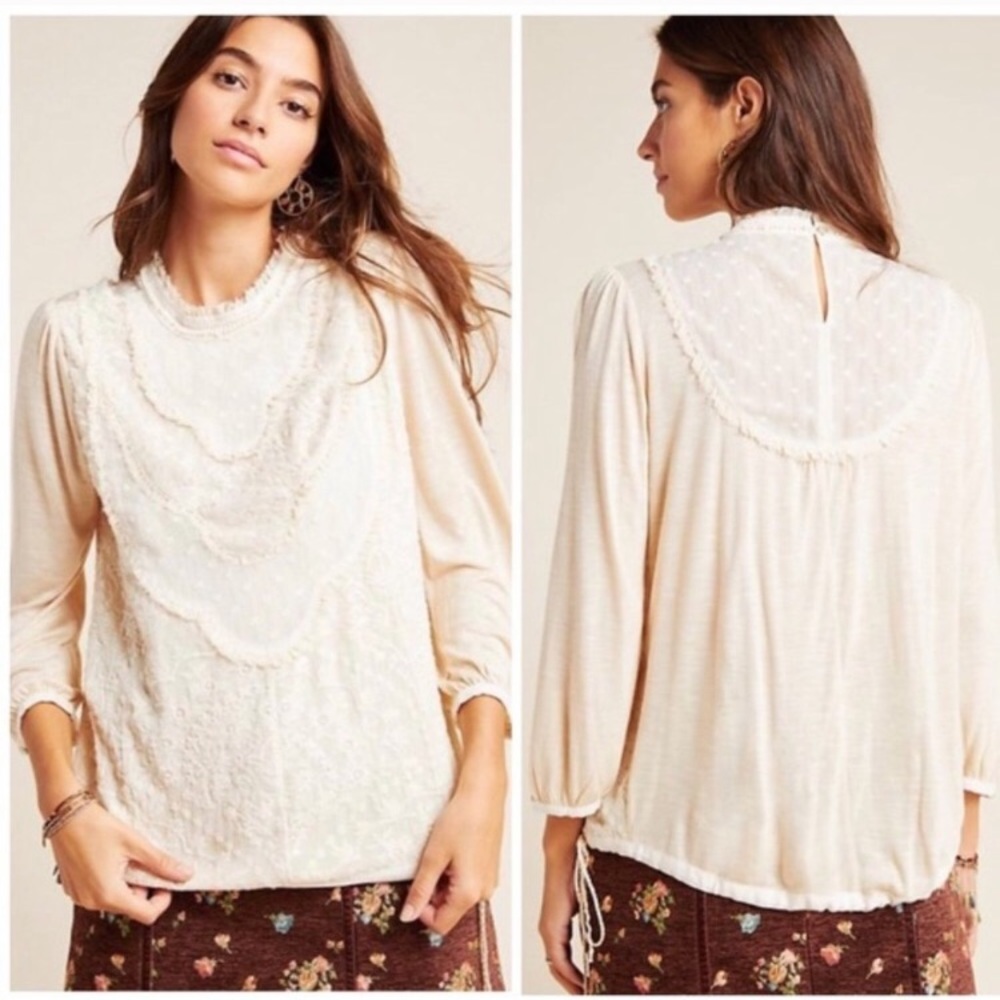 NWT Anthropologie Tiny Finja Embroidered Top
